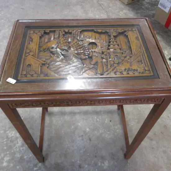Oriental Carved Side Table