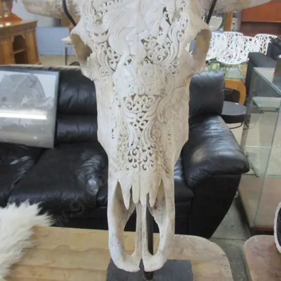 Carved Buffalow Skull