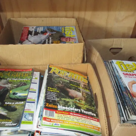 3 Boxes Fishing mags