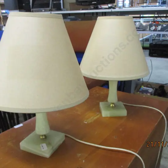 Pr Alabaster Lamps