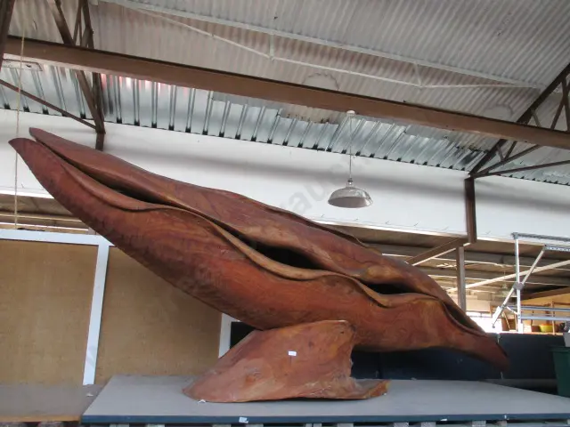 Large Wooden Sculpture "Whales Tail" Image 1++