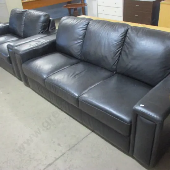3 and 2 Seater Leather Couches