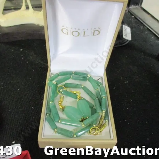 Jade Necklace and Earrings