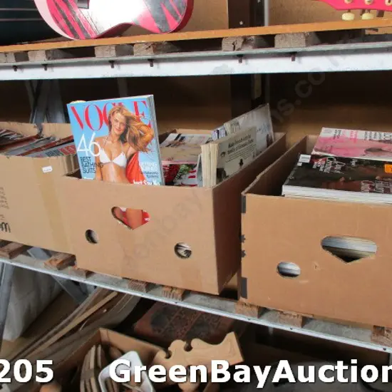 3 Boxes Vintage Vogue Magazines