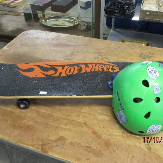 Skateboard and Helmet