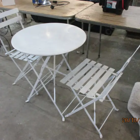 Metal Table and 2 Chairs